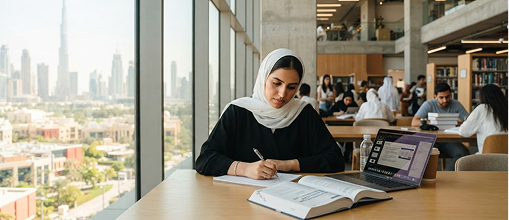Student studying close to home in Dubai