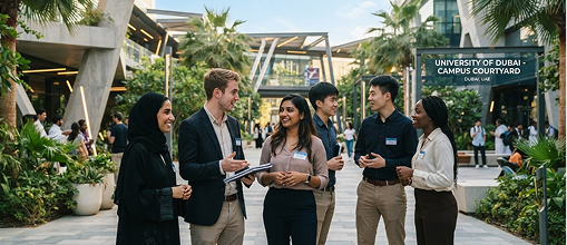 Students building a professional network in Dubai